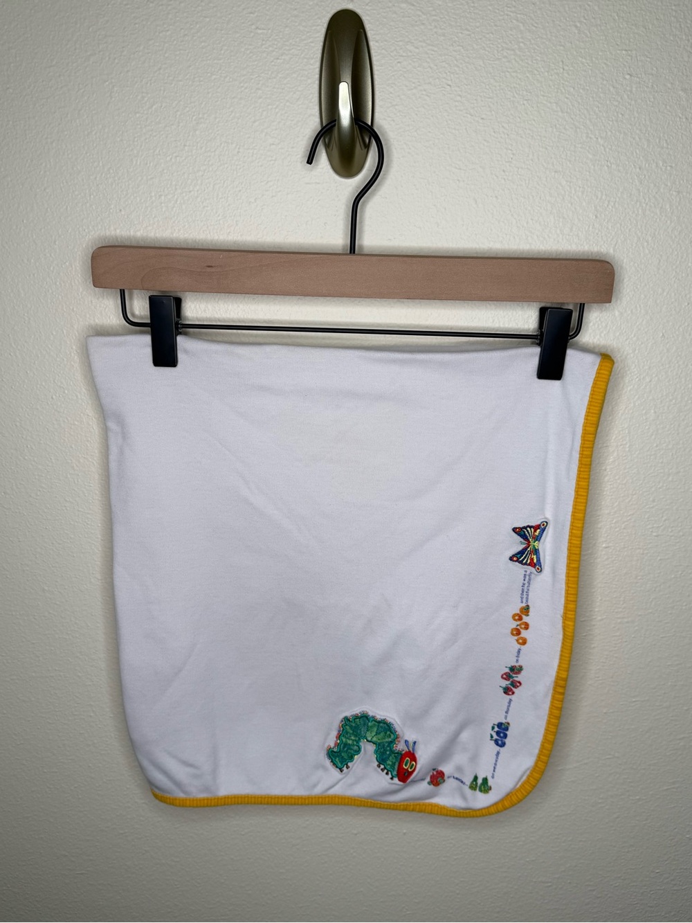 Vintage Carter's Very Hungry Caterpillar Blanket Eric Carle Embroidered Cotton
